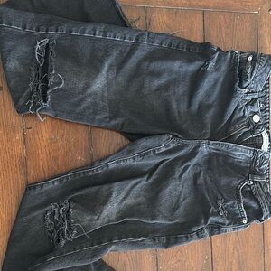 Black straight jeans